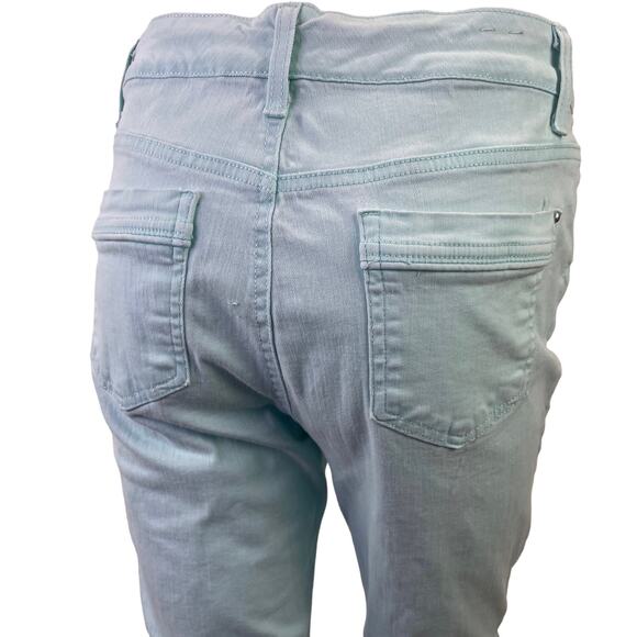 Bandolino Women's Mandie Capri Button Zip Side Slit Snap Spring Pastel Blue S 8 - Picture 8 of 16